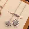 Louis Vuitton Two Blossom Necklace Silver Tone For Women