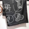 Hermes Les Parfums Monochrome Silk Scarf Black For Women