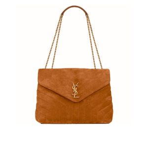 Saint Laurent Loulou Medium In Suede Cinnamon Brown 31Cm 5749461U8C77761