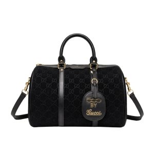 Gucci Small Jumbo GG Canvas Duffle Bag Black 30Cm