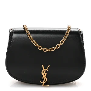 Saint Laurent Box Calfskin Mini Purse On Chain Black