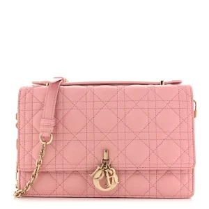Christian Dior Lambskin Cannage My Dior Top Handle Bag Old Rose