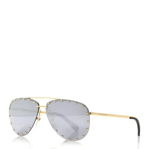 Louis Vuitton The LV Pilot Sunglasses Gold For Women Z1620U (Copy)