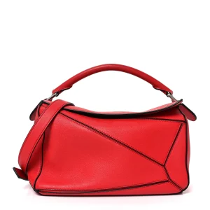 Loewe Calfskin Small Puzzle Bag Scarlet
