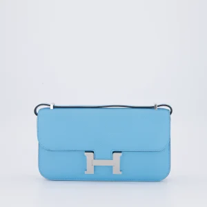 Hermès Constance 1-Elan Miroir Bag in Celeste Epsom Leather with Palladium Hardware