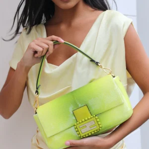 Fendi x Sarah Jessica Parker Baguette Bag in Green Degrade Sequins with Interchangeable Hardware