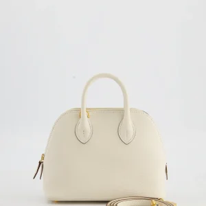 Hermès Mini Bolide in Nata Chevre Mysore Leather with Gold Hardware