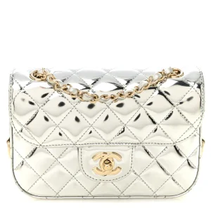 Chanel Mirror Calfskin Metallic Calfskin Quilted Hollywood Boulevard Mini Flap