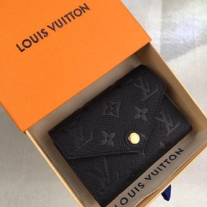 Louis Vuitton Victorine Wallet Monogram Empreinte Black For Women, Women’s Wallets 4.7in/12cm LV M64060