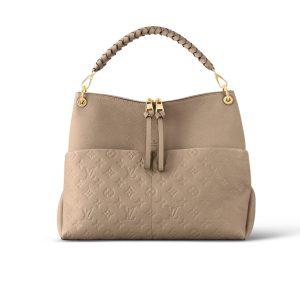 Louis Vuitton Maida Monogram Empreinte Hobo Bag Tourterelle Gray 32Cm M45523
