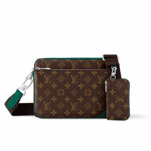 Louis Vuitton Monogram Macassar Trio Messenger Bag Borneo Green 25Cm M12766