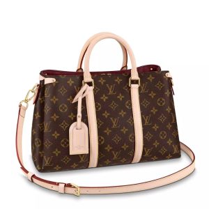 Louis Vuitton Soufflot MM Monogram Canvas Handle Bag Beige 36Cm M44816