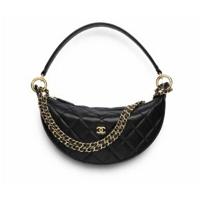 Chanel Clutch With Chain Leather And Gold Tone Metal Black 22cm