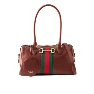 Gucci Borsetto Medium Leather Boston Bag Brown 28Cm 866732 AAGIQ 2243