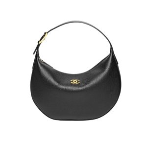 Chanel Hobo Handbag Grained Leather Black 32Cm AS6570 B25732 94305