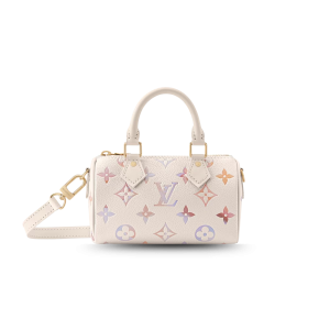 Louis Vuitton Nano Speedy Top Handle Bag 6.3in/ 16cm Dream Cream Gold Hardware For Women M25591